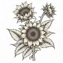 sunflower tattoo design idea