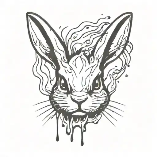melting nightmare fule bunny  tattoo design idea