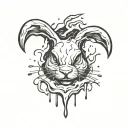 melting nightmare fule bunny  tattoo design idea