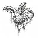 melting nightmare fule bunny  tattoo design idea