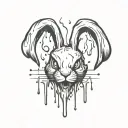 melting nightmare fule bunny  tattoo design idea