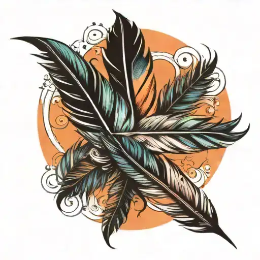 gradient of feathers  tattoo design idea