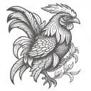 chicken wing tattoo design idea