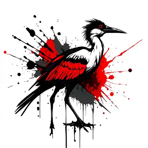 crane bird tattoo design idea