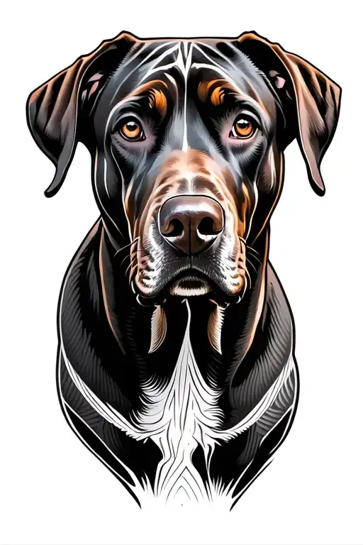 Rhodesian Ridgeback tattoo geometric dotwork" nebo "Rhodesian Ridgeback fineline tattoo" tattoo design idea