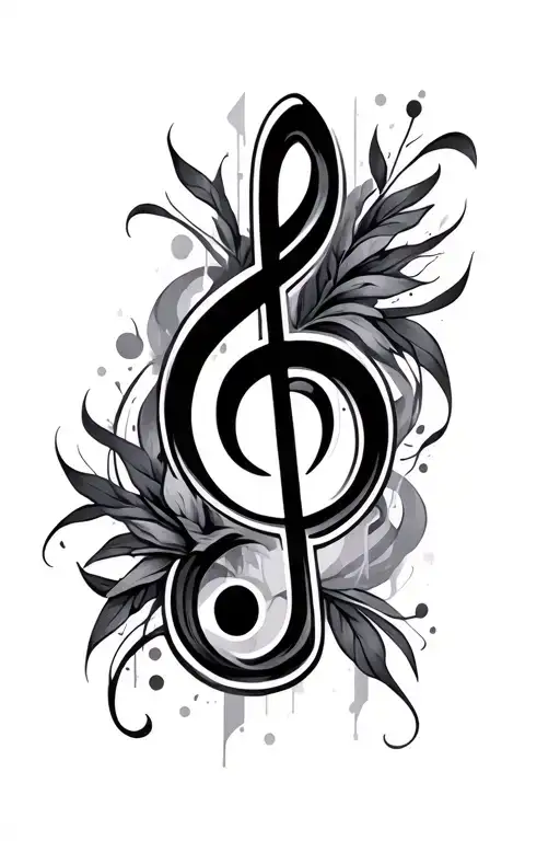 Treble, bass, alto, and percussion clef tattoo design idea