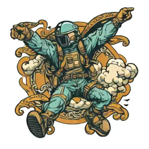 skydive rig tattoo design idea