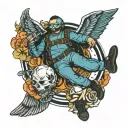 skydive rig tattoo design idea