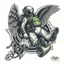 skydive rig tattoo design idea