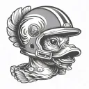 rubber ducky wearing football helmet tattoo design idea