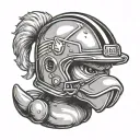 rubber ducky wearing football helmet tattoo design idea