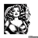 chubby pin up girl on jet tattoo design idea