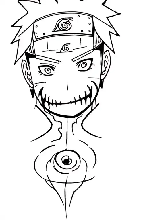 I would like a fine Tattoo with a minimalist version of the face of Pain in Naruto  tattoo design idea