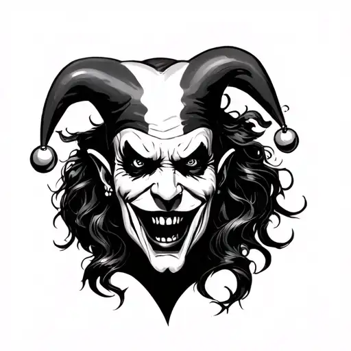 Evil Jester tattoo design idea