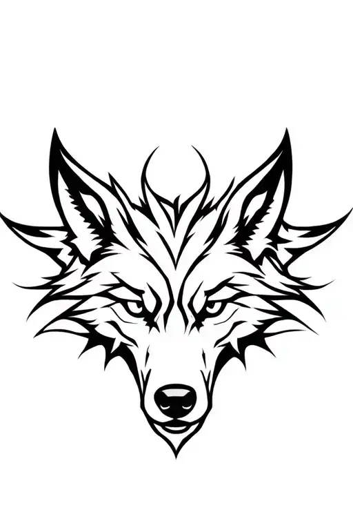 fenrir wolf head tattoo design idea