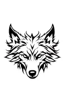 fenrir wolf head tattoo design idea