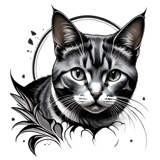 Cat PC gaming tattoo design idea