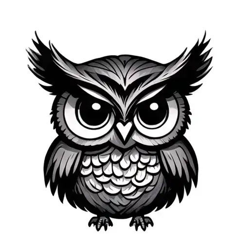 Cute Owl tattoo design idea