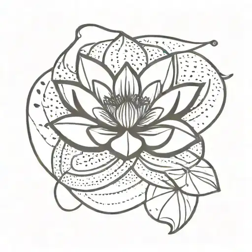 lotus flower and sand dollar tattoo design idea