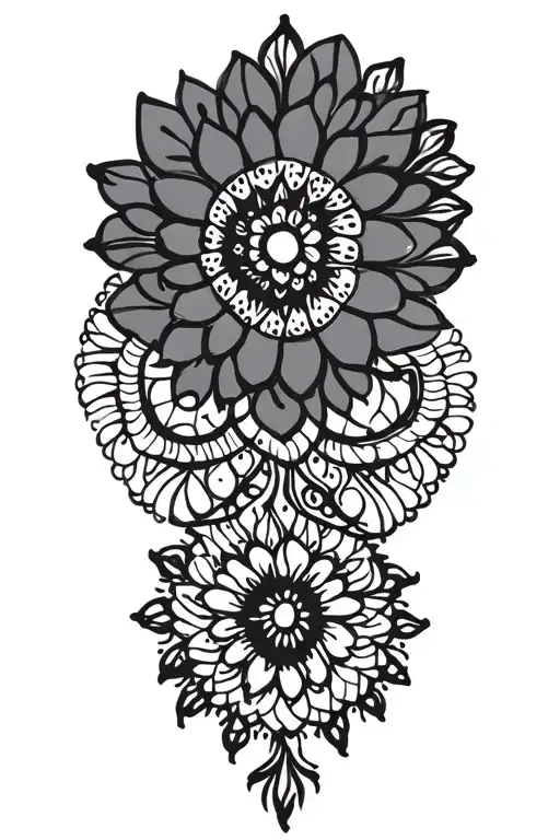 mandala, lace, boho linework design tattoo design idea