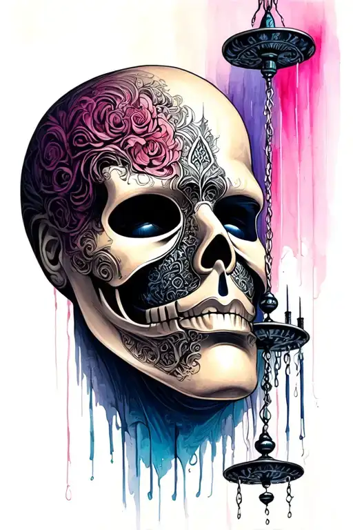 Broadway the phantom of the opera chandelier tattoo design idea