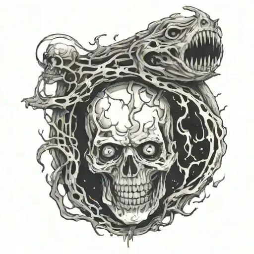 COSMIC HORROR REALISTIC tattoo design idea