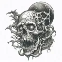 COSMIC HORROR REALISTIC tattoo design idea