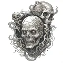 COSMIC HORROR REALISTIC tattoo design idea