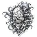 COSMIC HORROR REALISTIC tattoo design idea