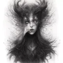 maleficent with horns as poison tree tattoo design idea