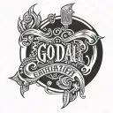 god way wording with designs for shoulder area (urban style tatto) tattoo design idea