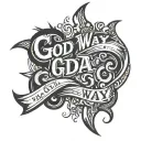 god way wording with designs for shoulder area (urban style tatto) tattoo design idea