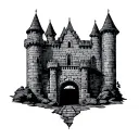 Army Engineer Castle tattoo design idea