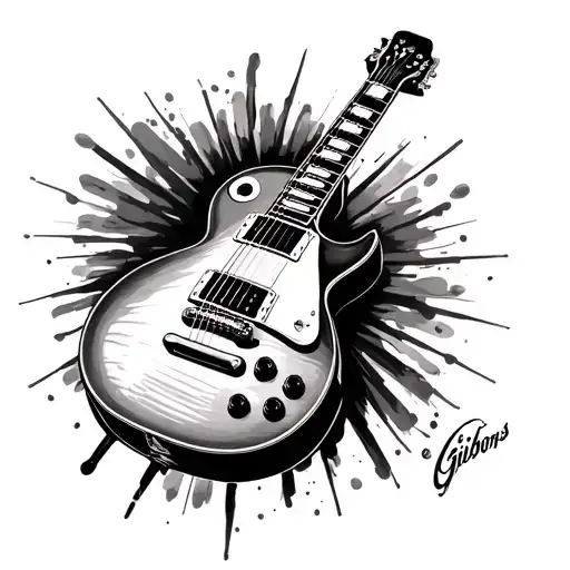 les paul guitar , gibsons whiskey bottle tattoo design idea