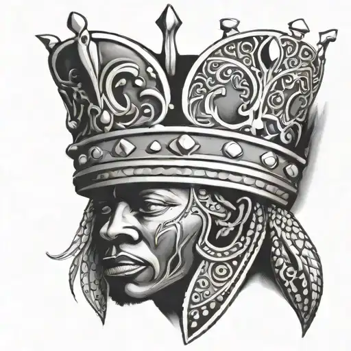 a kings crown modern african tattoo design idea