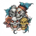 smile now cry later tattoo design idea