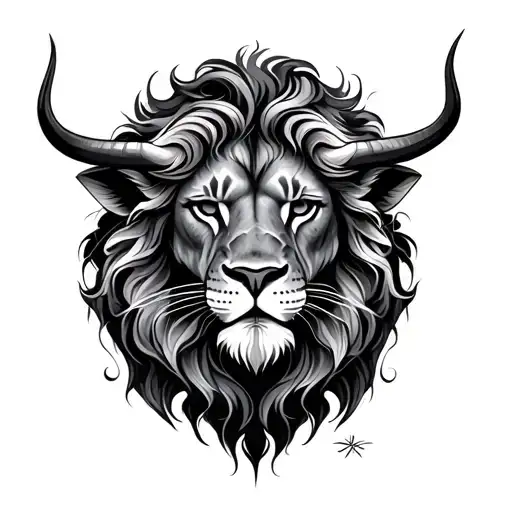 Leo, Aquarius and Taurus combined together tattoo design idea