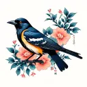 mockingbird & the crow tattoo design idea