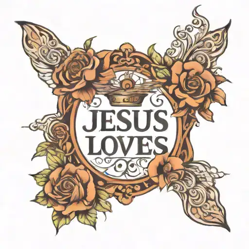 Design a tattoo that says "Jesus Loves You" but make it so that JLY are big and the other letters are small tattoo design idea