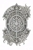 runic circle tattoo design idea