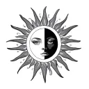 half sun tattoo design idea