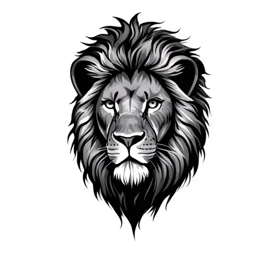 Father And Son Lion face tattoo design idea