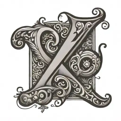 kids initials Z and I tattoo design idea