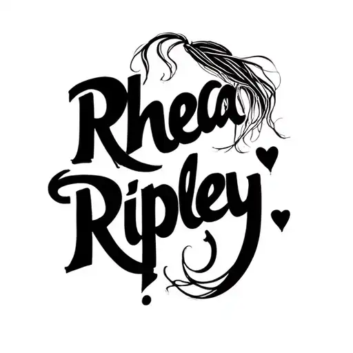 rhea ripley name written tattoo design idea