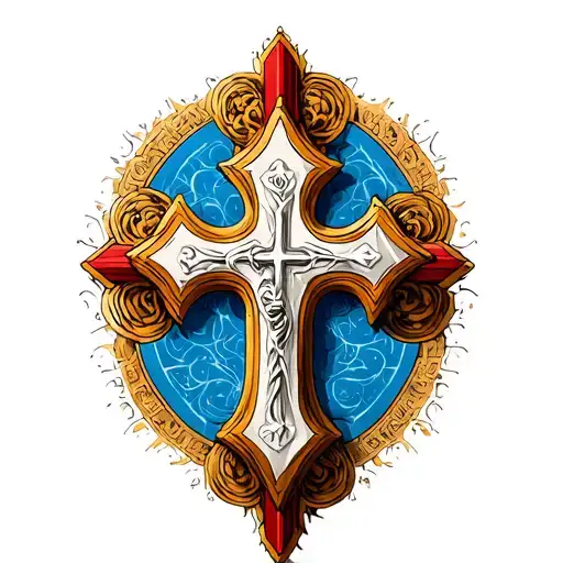 serbian orthodox cross tattoo design idea