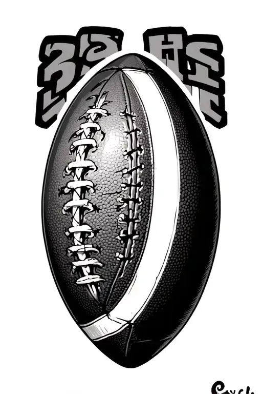 rugby ball tattoo design idea