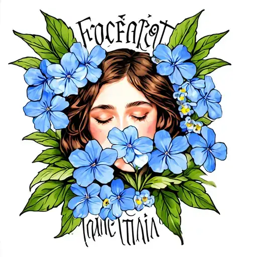 Forget-me-not and tătaia written underneath tattoo design idea