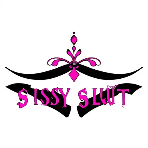 "Sissy Slut" "bdsm" "submissive" "slave" "sissy" "Pinstripe" tattoo design idea
