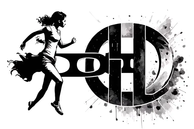 I want a combination of the Dyslexia sign and ADD disorder tattoo. I want the tattoo to resemble a woman running around  tattoo design idea