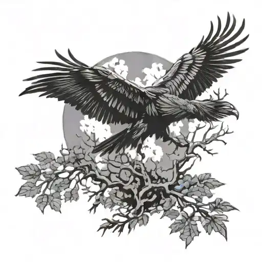 Crow Trees nuclear explosion tattoo design idea